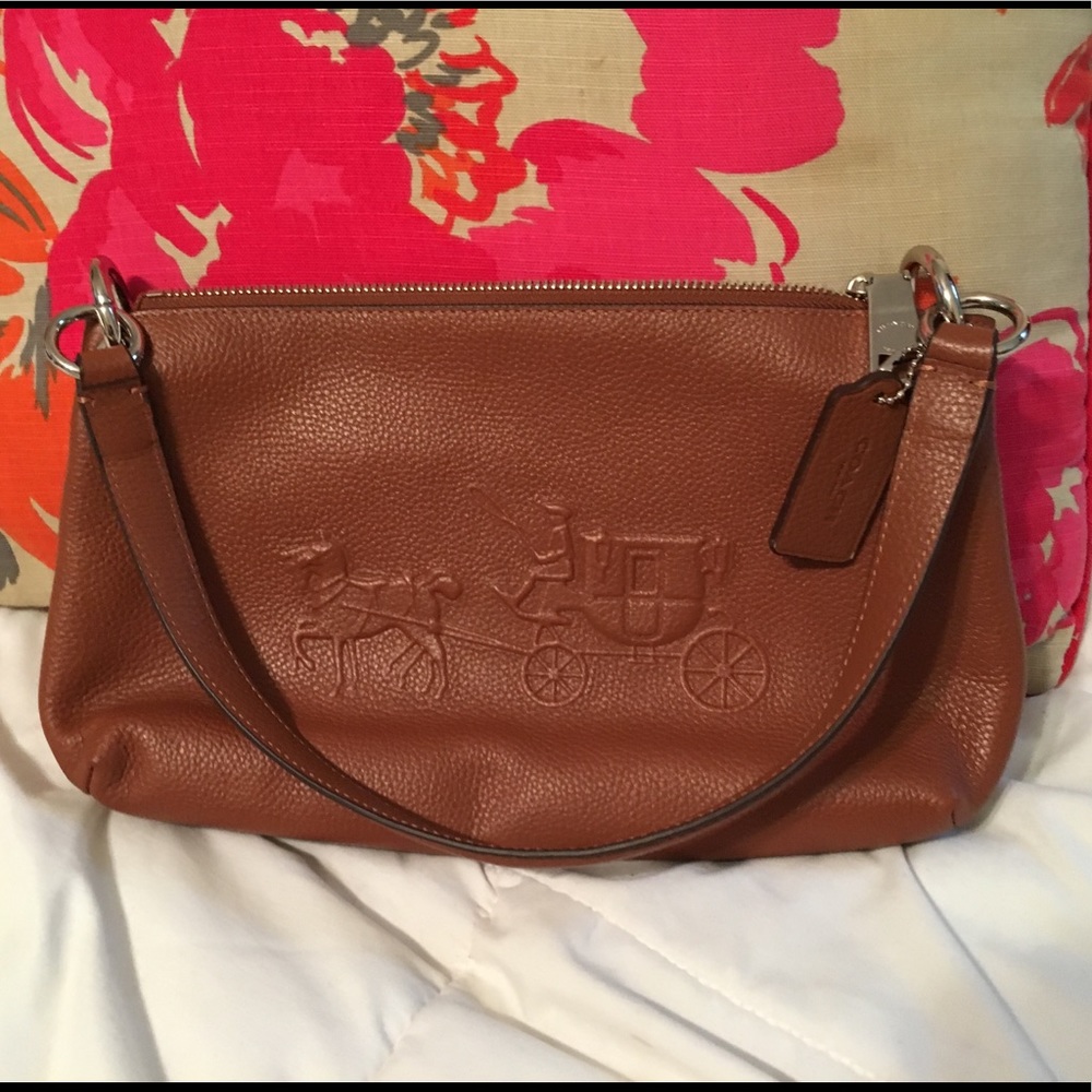 Vintage leather Coach horse and carriage bag